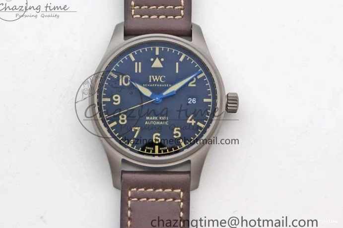 MIROTIME 0315 Mark XVIII IW327006 Titanium M+F 1:1 Best Edition Black Dial on Brown Leather Strap A Efficient 7052